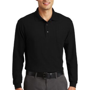 Port Authority® Long Sleeve Silk Touch™ Polo with Pocket.  K500LSP
