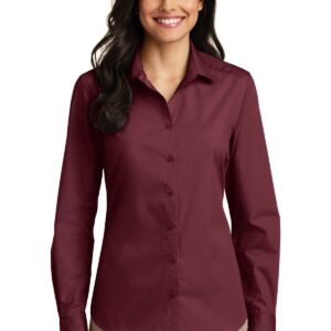 Port Authority® Ladies Long Sleeve Carefree Poplin Shirt. LW100